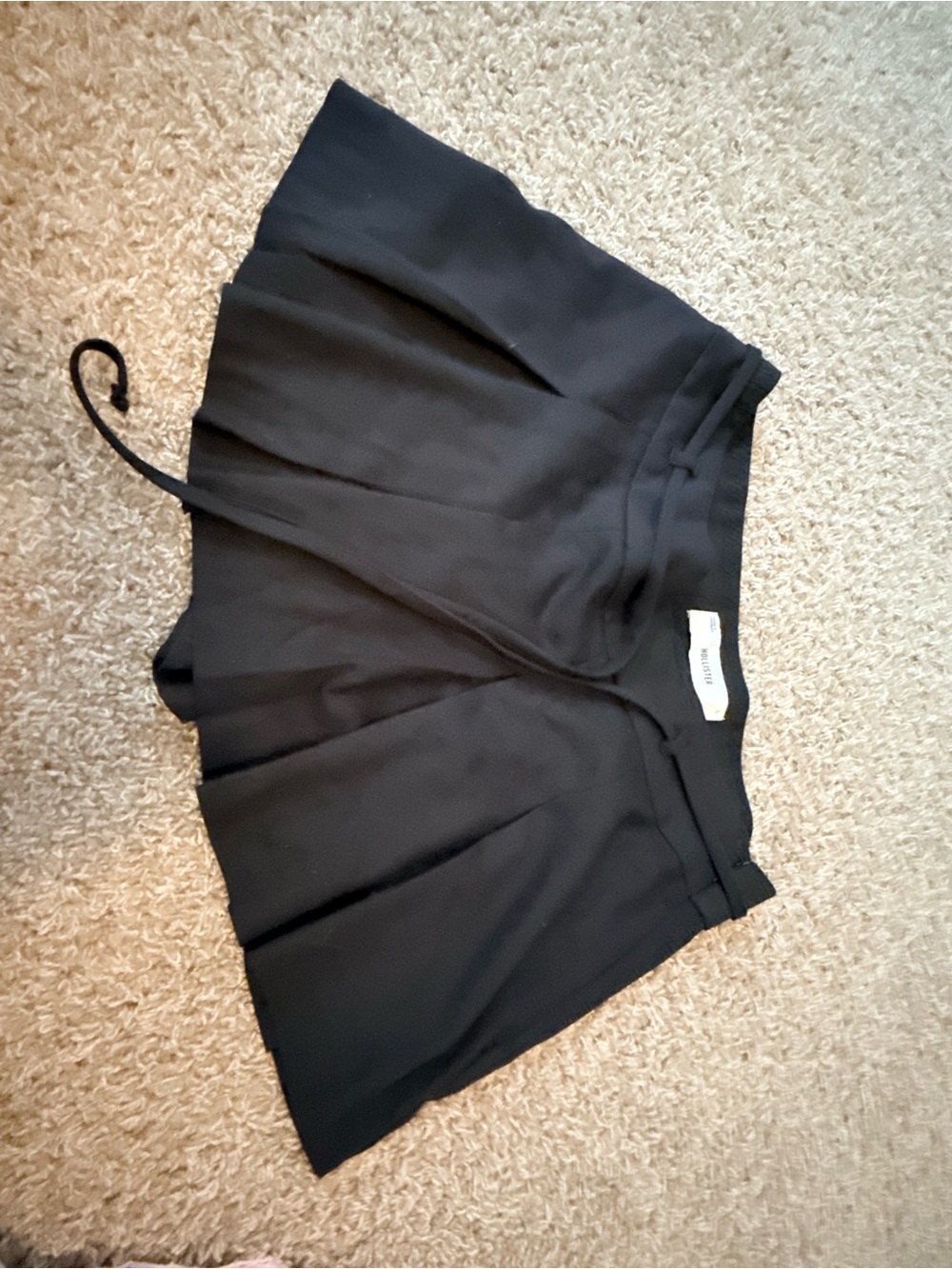 Hollister Black Pleated Skort with Built-In Shorts